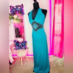 Foreign Exchange teal maxi dress